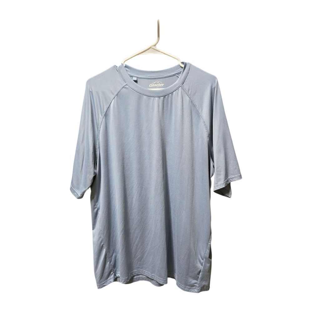 Glacier Performance Men's UPF 30 Moisture Wicking Short Sleeve T-Shirt Ice Blue